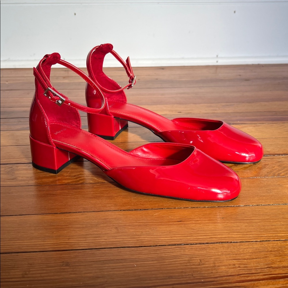 Mango Bright Red Modern Chic Rounded Toe Patent M… - image 5